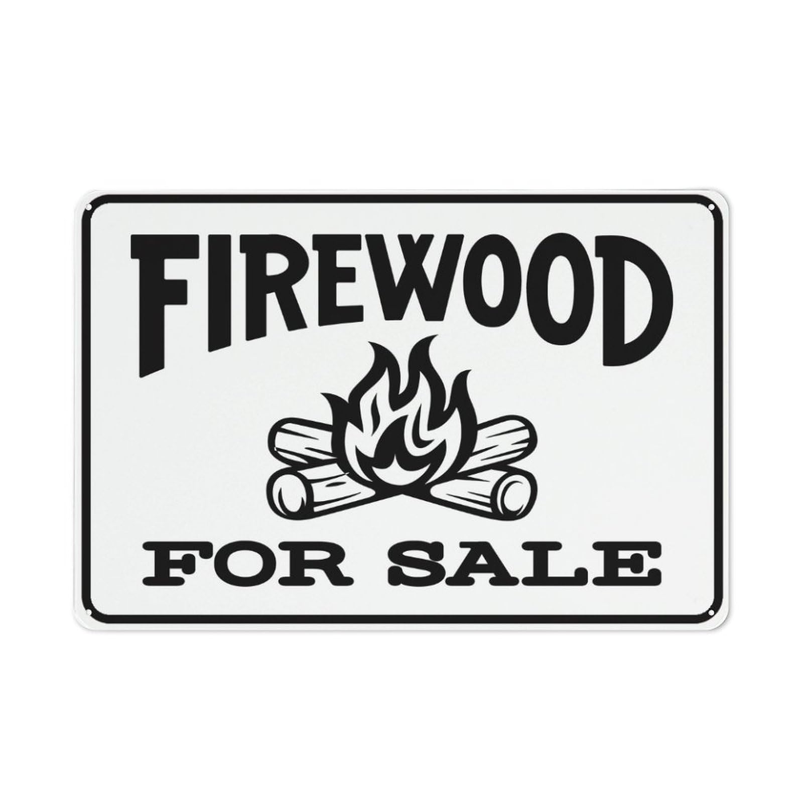 Firewood For Sale Sign, 8x12 Inch Metal Aluminum, Pre-Drilled Holes for Easy Mounting, Indoor/Outdoor Use for Fence, Door, Gate