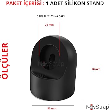 NovStrap Apple Watch Tüm Seriler ile Uyumlu Masaüstü Şarj Standı Silikon Dock BEYAZ
