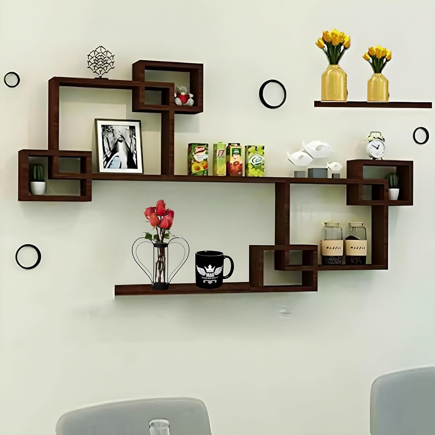 See full amazon price history chart for Total Art Craft Engineered Wood Painted Floating Wall Mounted Set of 9 Cube with 3 Shelves for Living Room, Bedroom (Full Brown) Total Art Craft Engineered Wood Painted Floating Wall Mounted Set of 9 Cube with 3 Shelves for Living Room, Bedroom (Full Brown) (B0DDPSH3D4) Amazon Price History, Amazon Price Tracker