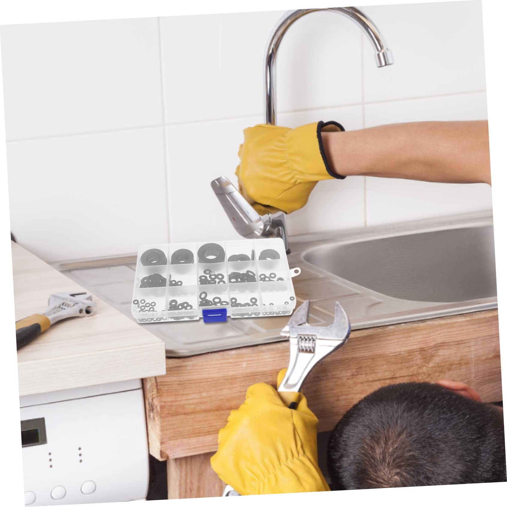 215piezas Arandelas Planas Para Fregadero Repuesto De Anillos De Montaje y Sellado Compatible Fontanería y Drenaje De Accesorios Para Cocinas y Baños