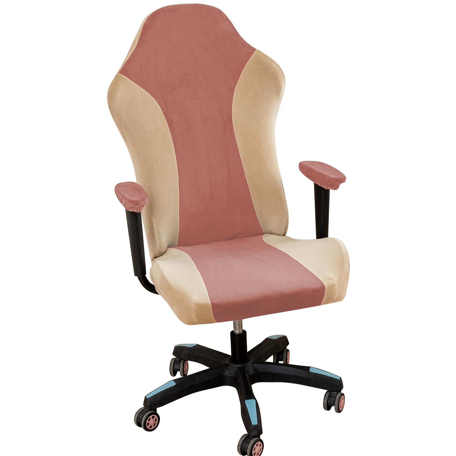 Funda para silla de juegos rosa, bonita decoración de habitación de niña, forro polar suave, escritorio de ordenador, funda para silla de juegos