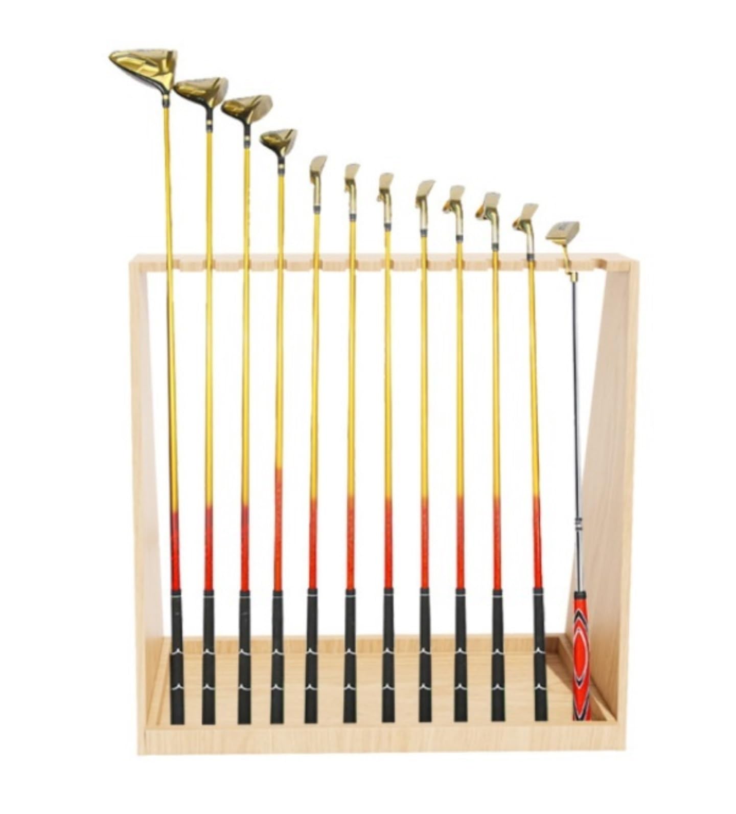 MHbdfsxz Golf Club Organizer For Indoor Outdoor Wooden Golf Club Holder Stand Garage Putter Rack For Outdoor Indoor Organizer Equipment Storage Golf Course Accessories