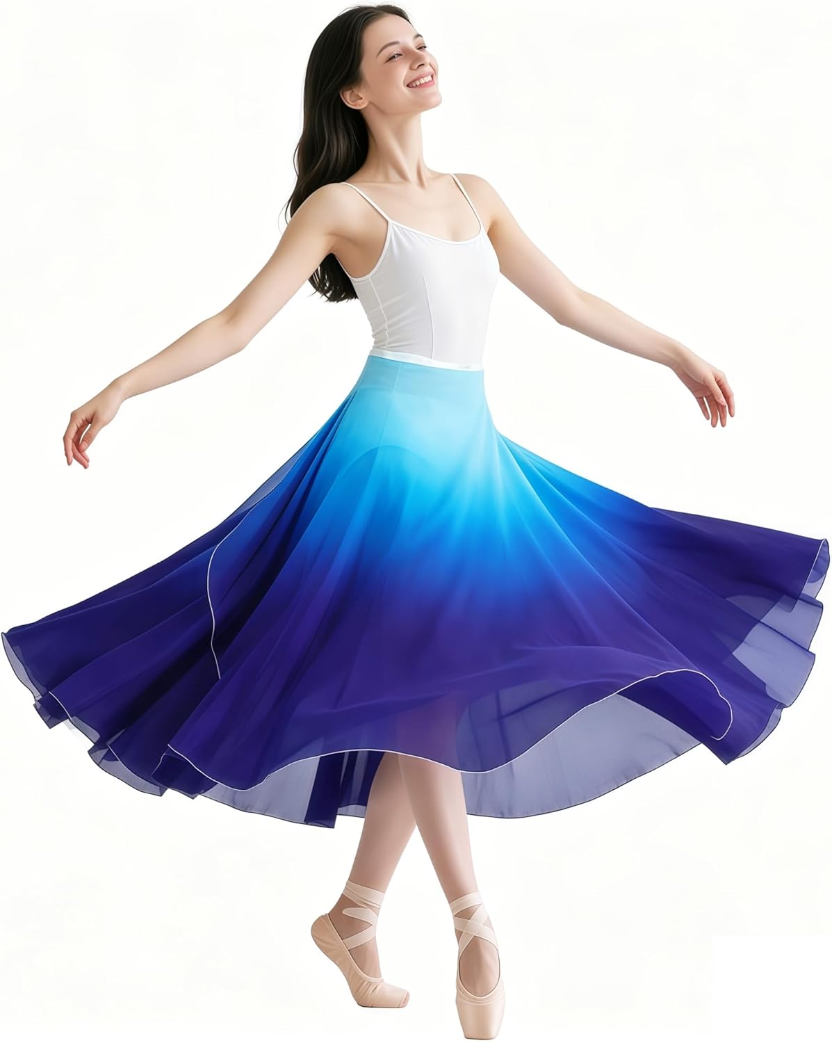 Baisdan Ballet Skirts Women, Ballet Dance Skirt Girls, Flowy Long Wrap Skirt, Dance Skirts for Women and Girls