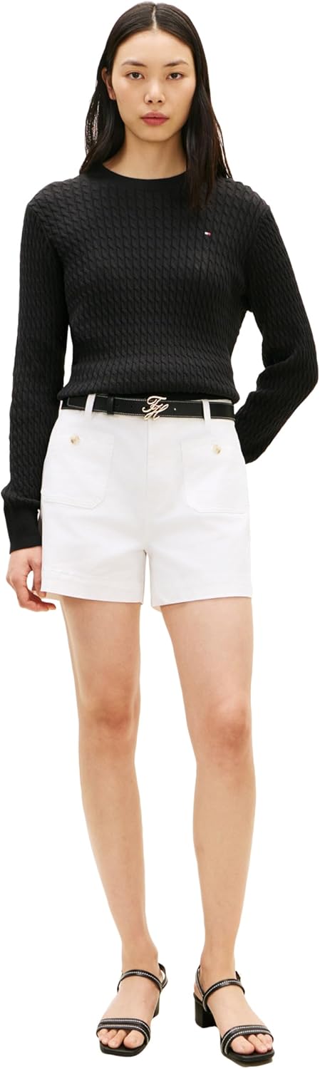 Tommy Hilfiger Women's 3.5'' Chino Shorts High Waisted with Stretch and Pockets