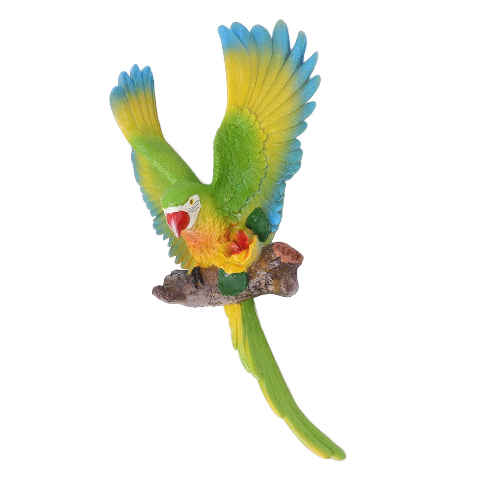 Omabeta Decorazione da Parete con Pappagallo, Vivido da Appendere per Giardino, Patio, Prato - Statua in Resina Ecologica 25,5x9x40 Cm (Verde)