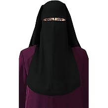 XL Long Saudi Niqab Nikab 3 Layers burqa Hijab Face cover Veil Islam Islami