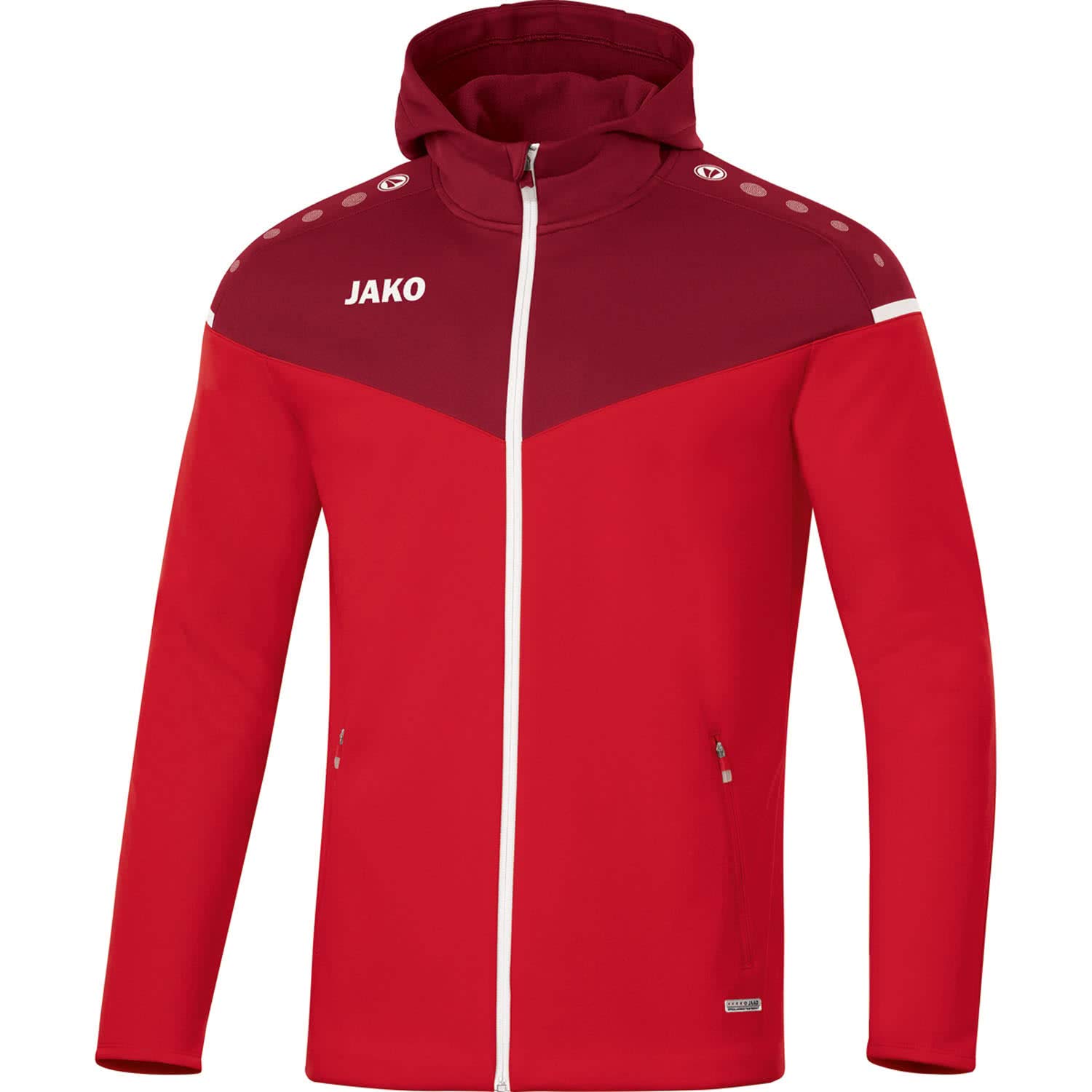 JAKO Women's Champ 2.0 Hooded Jacket, Red/Wine red, 44 (EU)