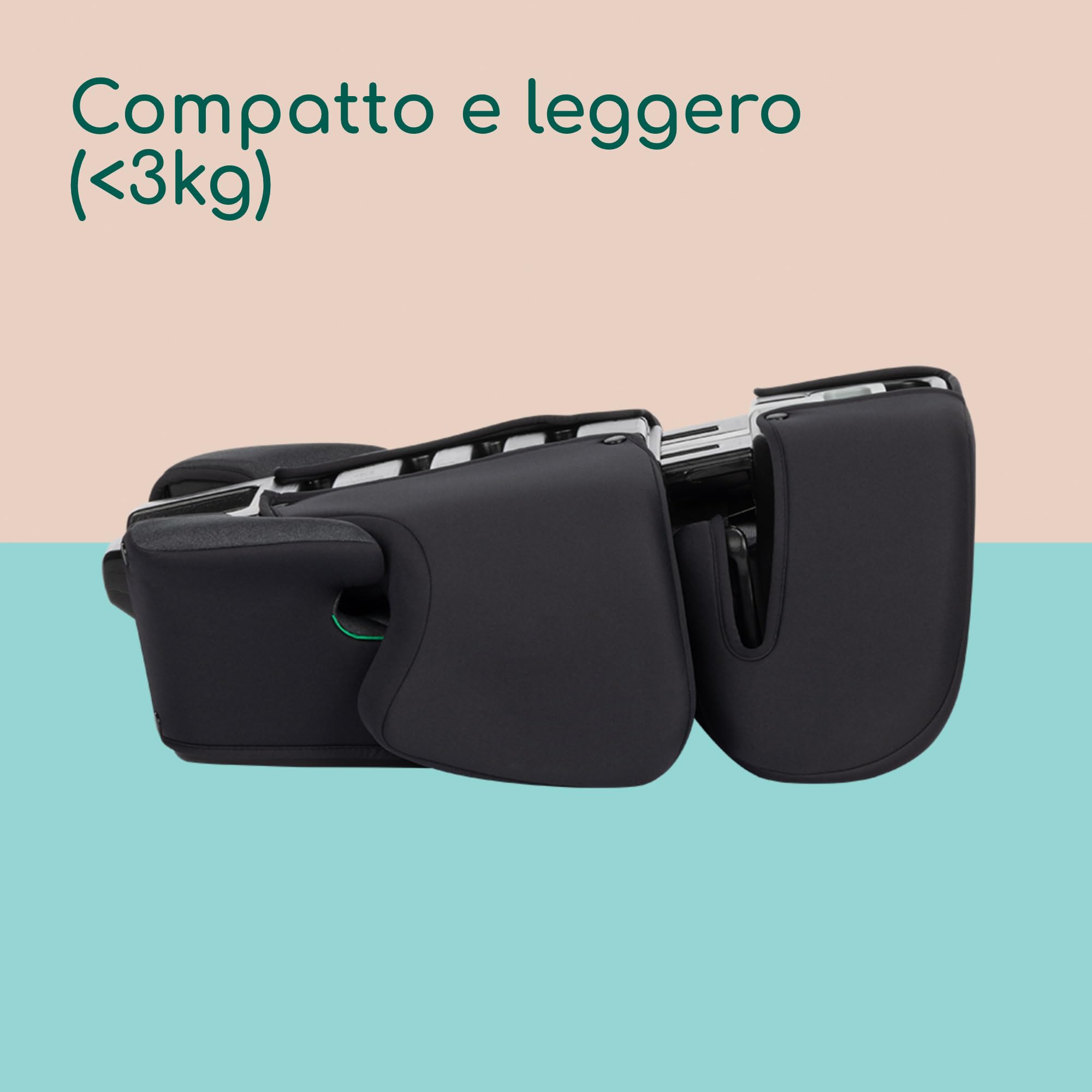 Bebeconfort RoadSafe i-Size, Seggiolino Auto 15-36 kg per Bambini, 3,5-12 anni (100-150 cm), Seggiolino Auto Pieghevole e Portatile da Viaggio (3 kg), 14 Posizioni Poggiatesta, Tinted Black