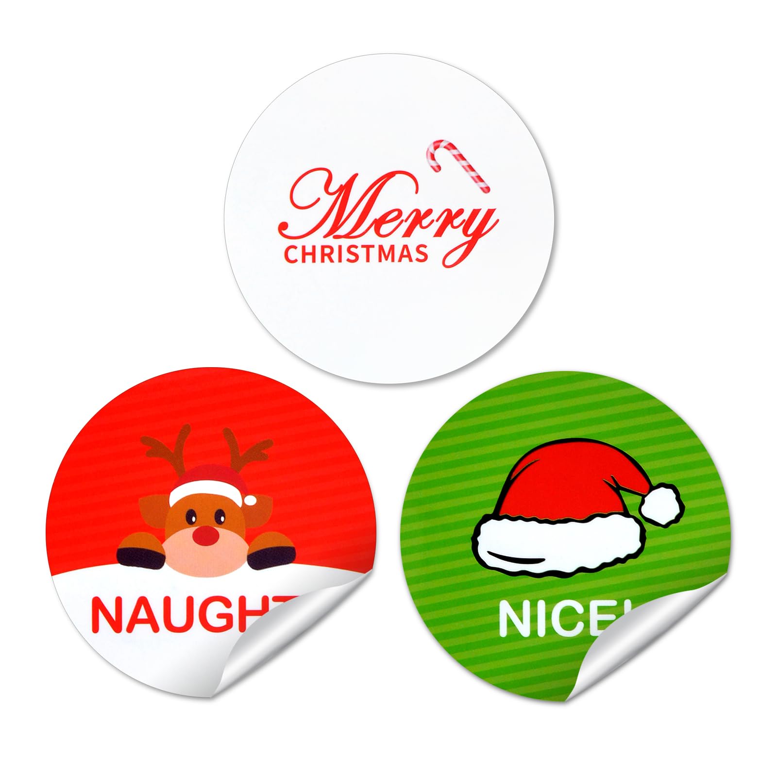 48Pieces Naughty Or Nice Stickers Christmas Gift Label Merry Christmas Stickers Ugly Sweater Party Supplies Holiday Red and Green for Kids