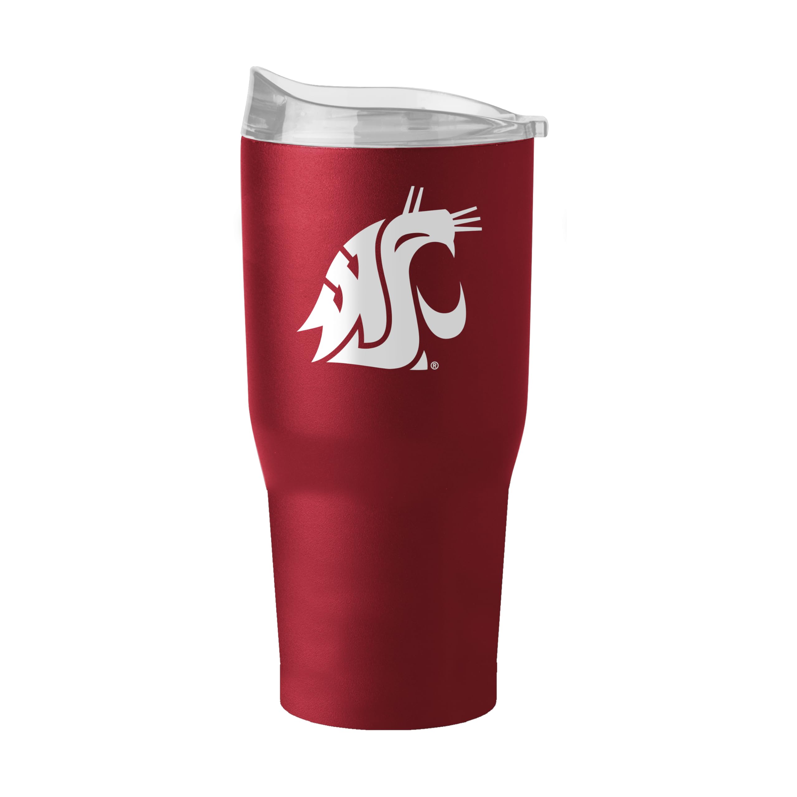 Logo Brands NCAA 30 oz Powder Coat Tumbler - Double-Wall, Vacuum-Insulated Stainless Steel With High-Lip Slider Lid–Keeps Drinks Hot Or Cold For Hours