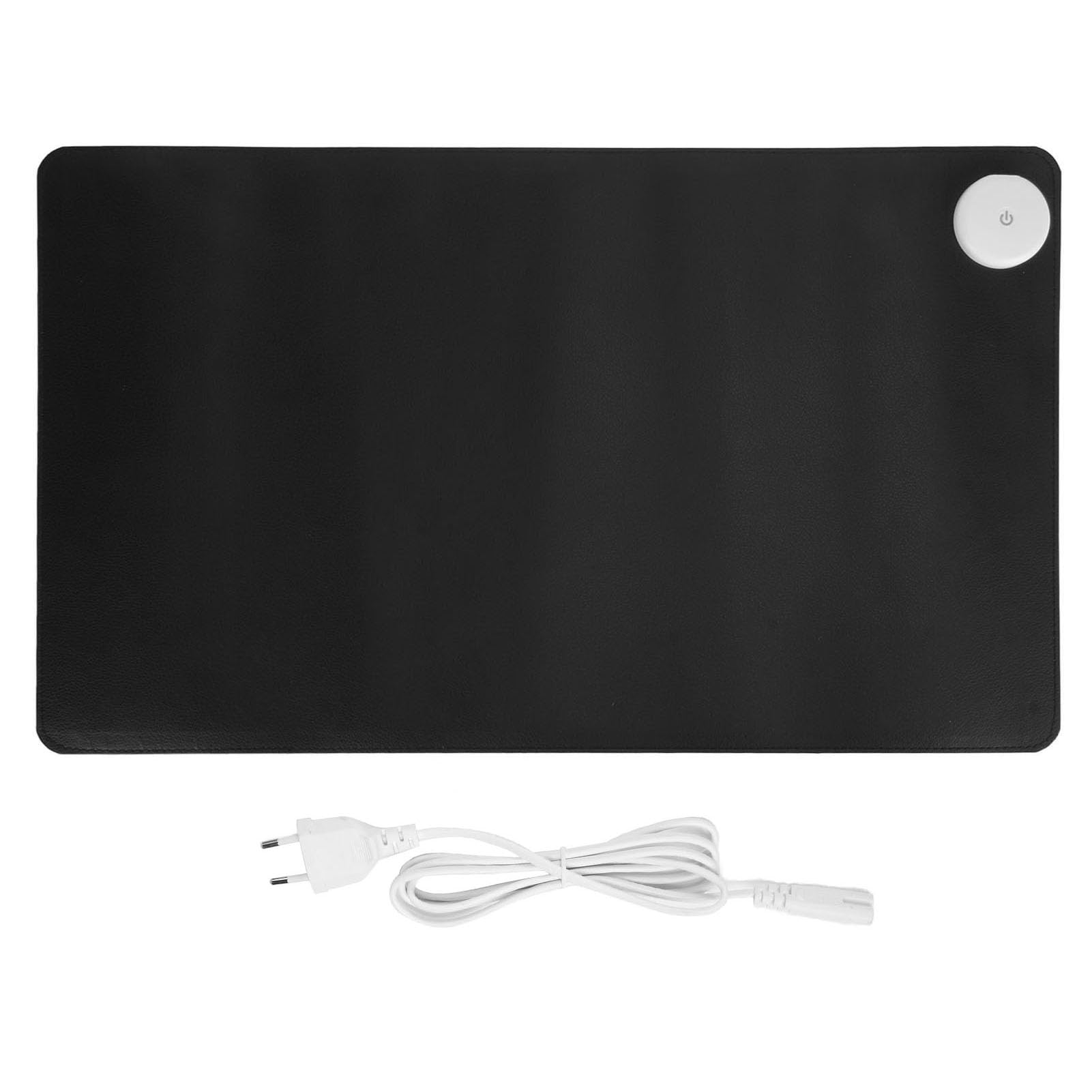 Annadue Tapis de Bureau Chauffant en Cuir PU, Tapis de Souris et Clavier, 60 x 36 cm, avec 3 Niveaux de Chaleur, pour les Mains