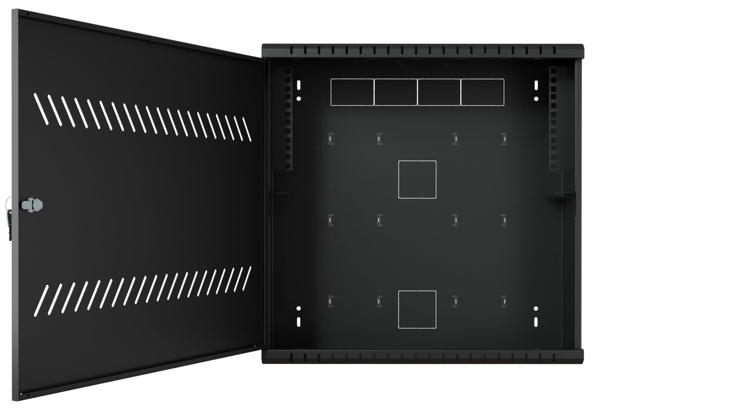 CCTV Netzwerkschrank 19 Zoll 3HE + 4HE 180 mm | Serverschrank aus Stahl | Mini DVR, Gehäuse für eine Videoüberwachungskamera, Server Gehäuse, Kompakte Abmessungen, Schwarz