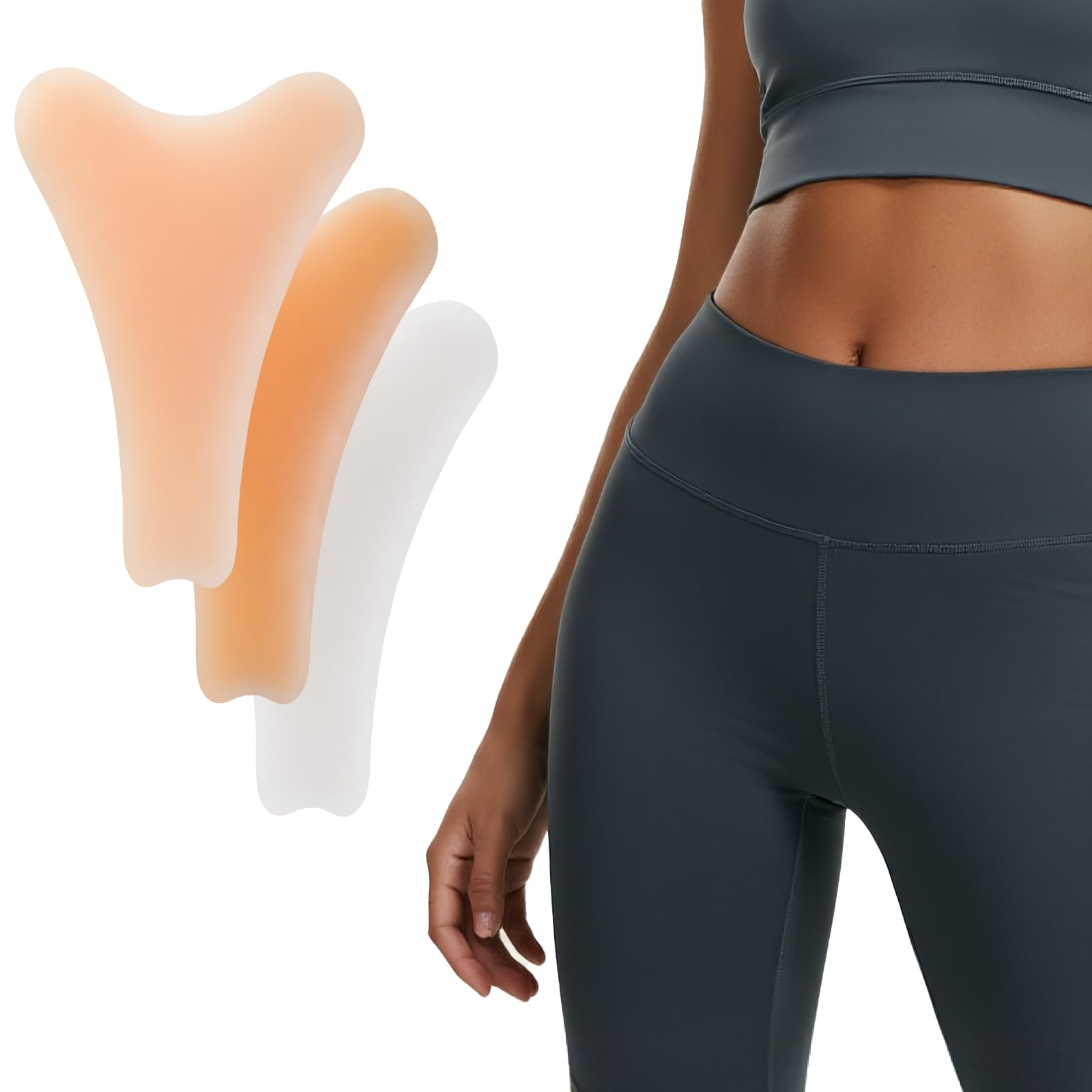 3 Pack Y Shape Camel Toe Concealer for Women Bikini Line Cover Hider Seamless Hider Reusable Invisible Self-Adhesive Silicone Pads Underwear Guard Cover for Leggings Swimsuits