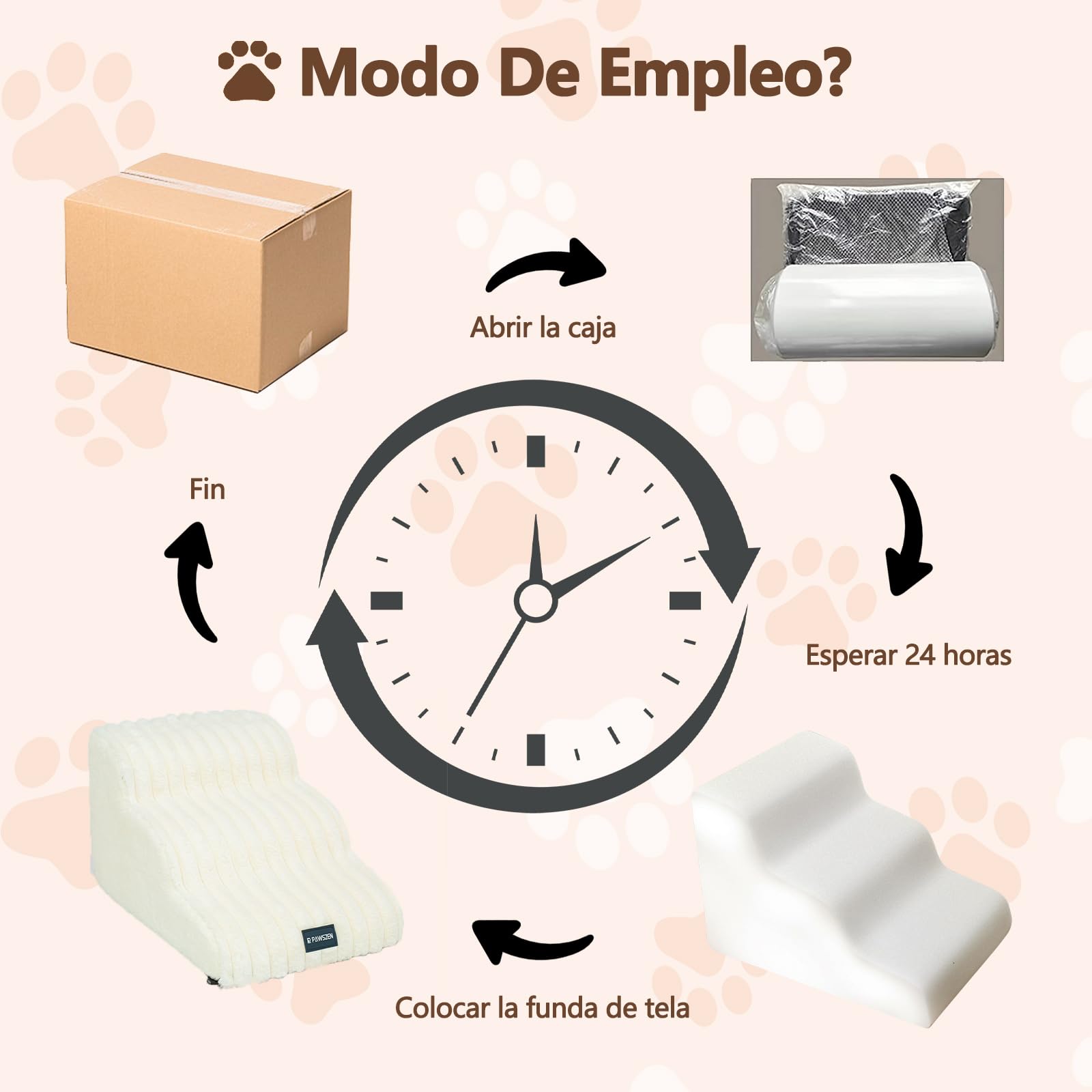 Galatée Escalera para Mascotas, Fabricada En Terciopelo y Esponja Resistente, con Base Antideslizante y Funda Lavable y Extraíble. Apta para Gatos y Perros(Escalera Blanca de Tres peldaños)