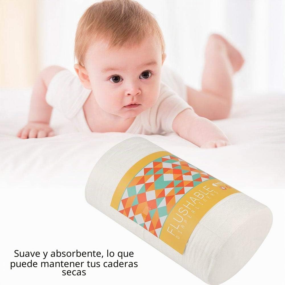 100 hojas Pañales Lavables de Bambú – Pañal de Tela Reutilizables Ecológicos sin perfume trazadores de líneas, Pañales de tela súper absorbente