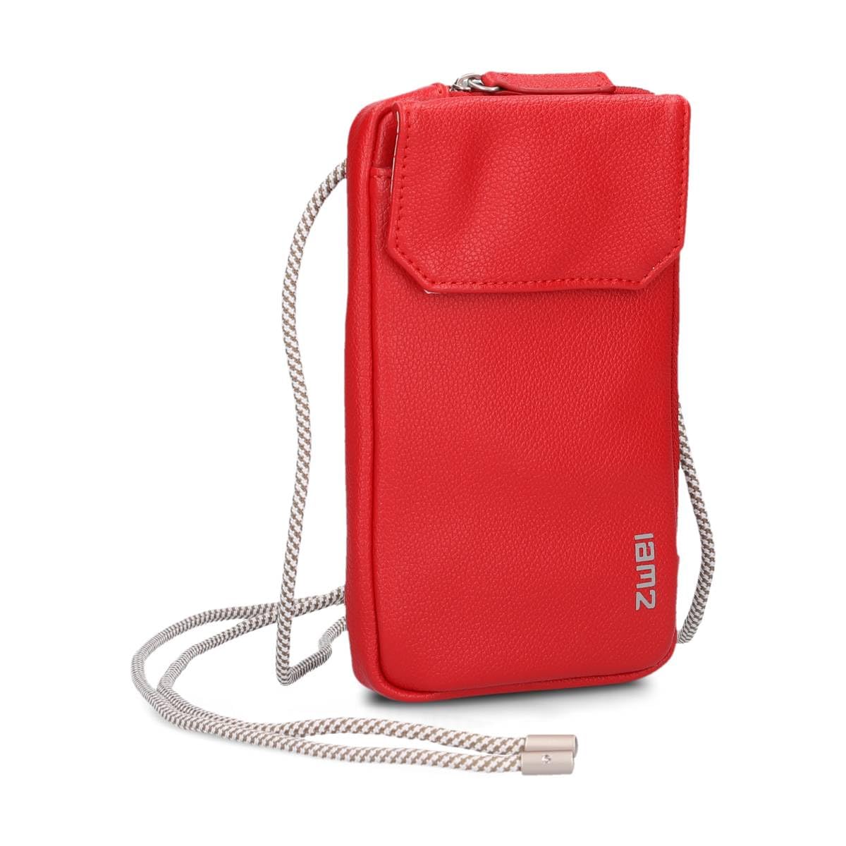 Zwei Pokrowiec na telefon komórkowy do zawieszenia MP30, etui na smartfon, 19 x 10 cm, kieszeń na monety + 4 przegródki na karty, zamek błyskawiczny na całym obwodzie, pasek z regulacją długości,