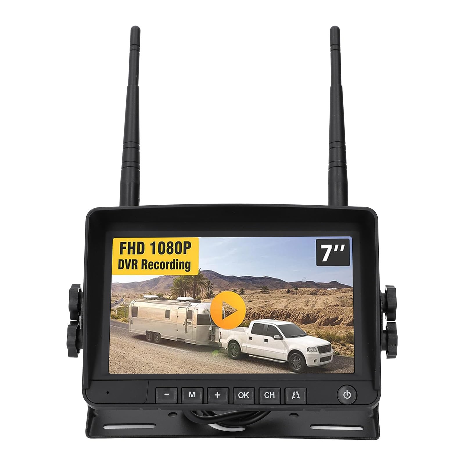 Magnetyczna Bezprzewodowa Kamera Cofania, Kamera Cofania 1080P FHD, Ekran IPS Noktowizyjny, 7-calowy Monitor, Energia Słoneczna, Idealna do Samochodu, Ciężarówki, Kampera