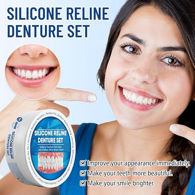 Silicone Denture Reline Kit – Easy DIY Soft Silicone Denture Reliner for Upper & Lower Dentures, Comfortable, Long-Lasting Cushion - Image 7 thumbnail