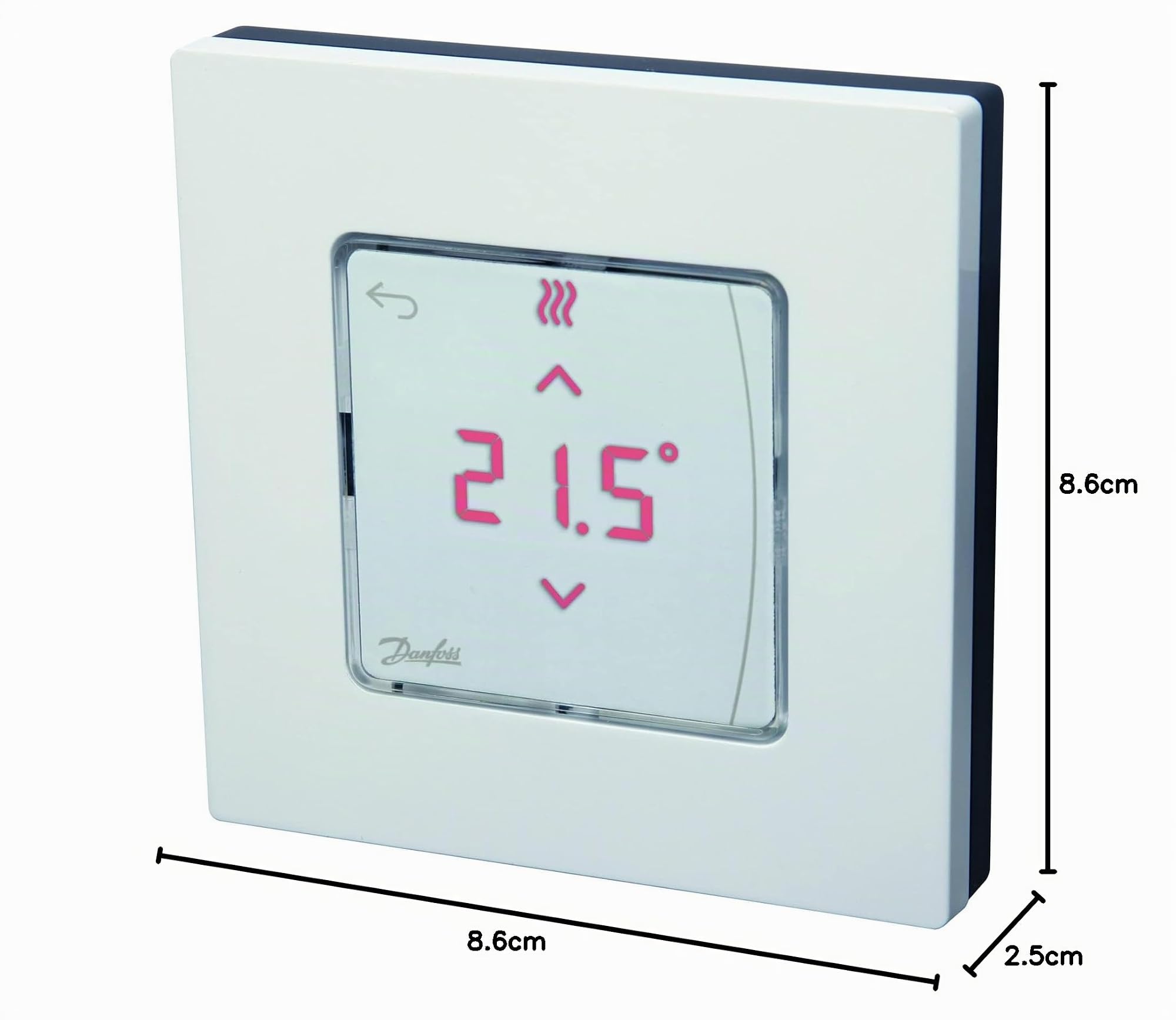 Danfoss 088u1015 Raumthermostate Aufputz Icon Display Digital, 230 V, für Fußbodenheizung Hydraulische und andere Anwendungen mit der Motoren, weiß