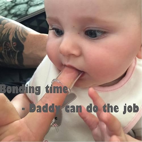 Miniatura 3 de haakaa Juego de cepillos de dientes de silicona para dedos de bebé, cerdas de 360º para limpieza oral de encías del bebé, entrenamiento de dentición