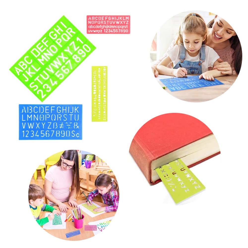 SET DI 40 Stencil per Lettere in Plastica - 128 Modelli Di Lettere per