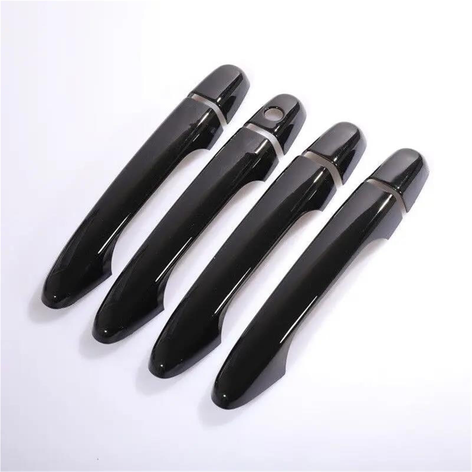 PIWINE Handle Sticker for Civic 2012 2013 2014 2015 2016 Gloss Black Chrome Car Door Handle Covers Decor Trim Styling Accessories(Black 0 Button)