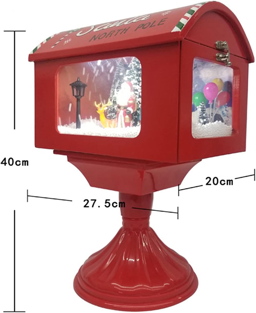 AIZYR Christmas Snow Globe Lantern - Christmas Snowing Lamp Street Lamp with Musical and LED Light for Christmas Home Decoration and Gift