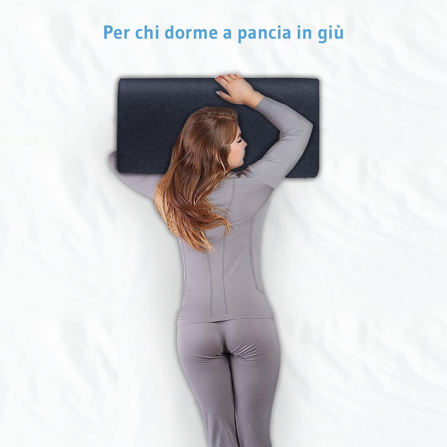 Cuscino Memory Foam Basso HADAR - Per Dormire A Pancia In Giù, Altezza 6cm, Federa 40x80 Cm - Foto 13