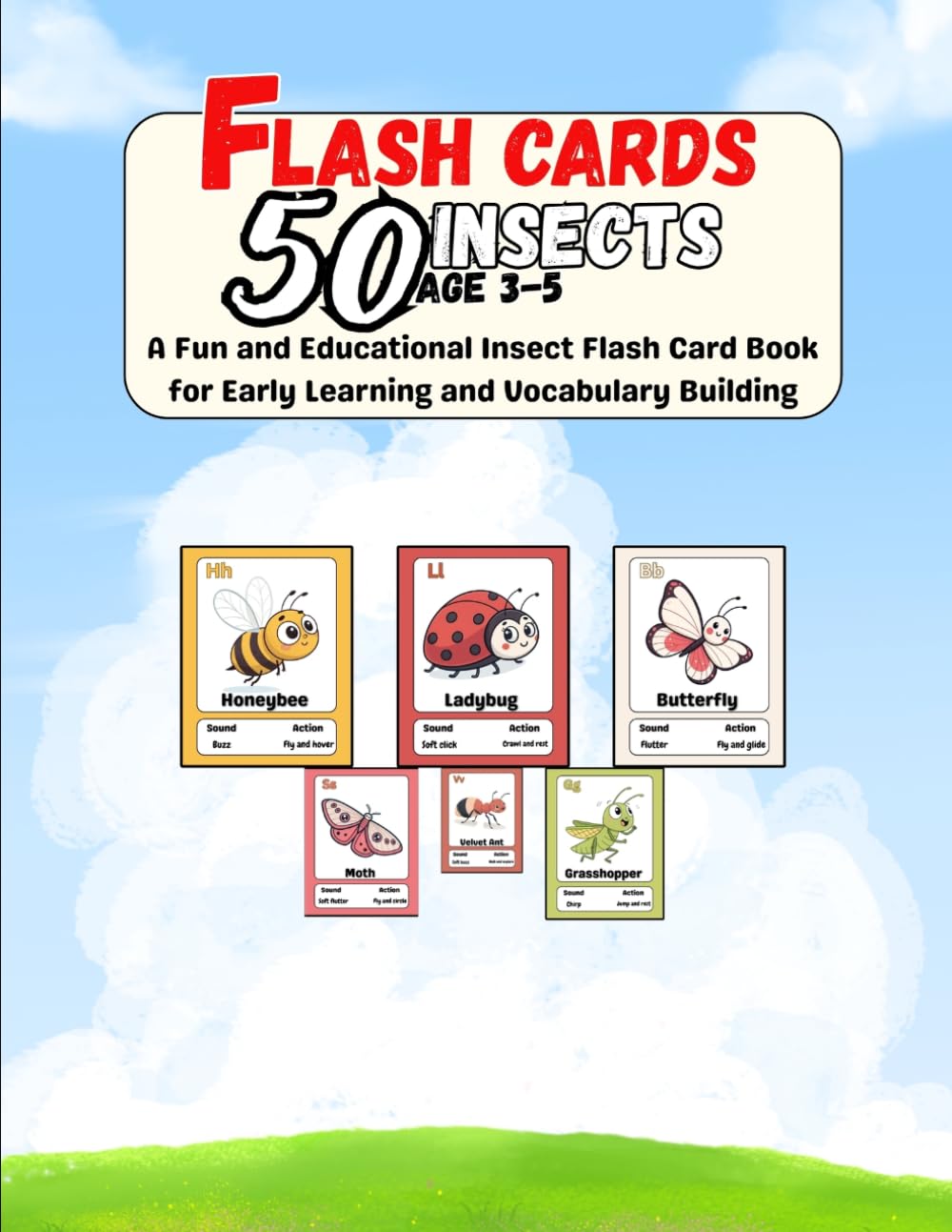 Flash Cards 50 Insects: A Fun and Educational Insect Flash Card Book for Early Learning and Vocabulary Building