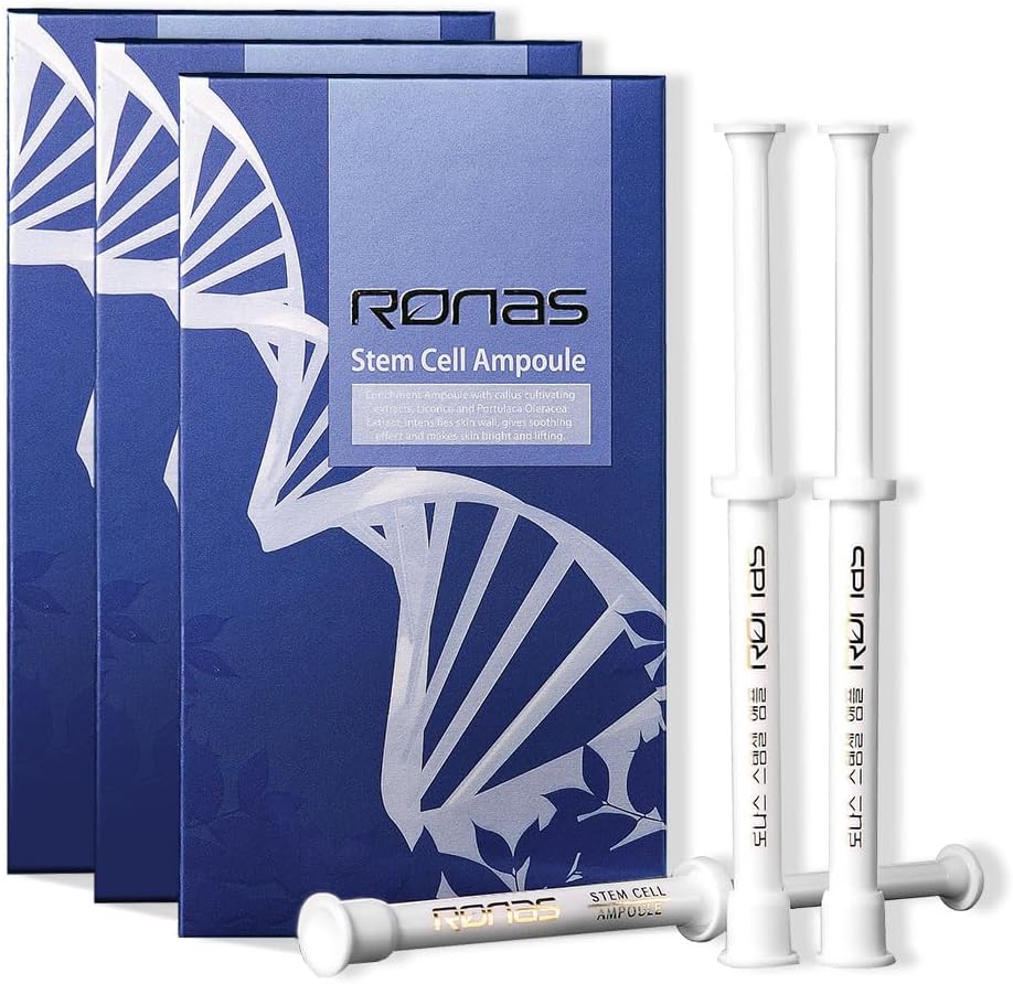 RonasStem Cell Ampoule 30ea.Advanced Anti Aging hydrating Formula.Dermatologists Approved and Recommended as Best Anti Aging serum. Pea Plant Stem Cells Rejuvenate your Skin.