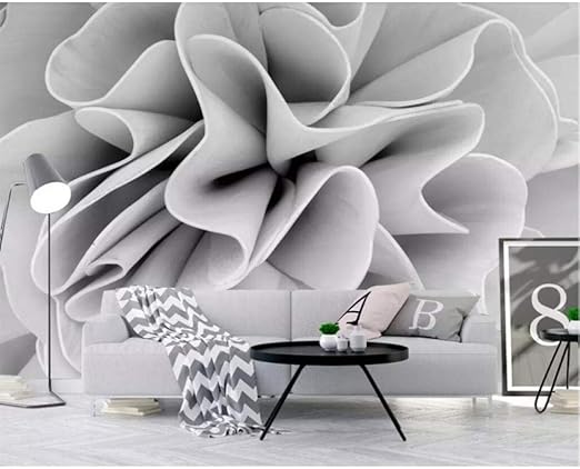 Amazon Co Jp カスタム壁紙シンプルな黒と白のステレオジオメトリフラワーtv背景壁紙リビングルーム3d壁紙 Diy Tools Garden