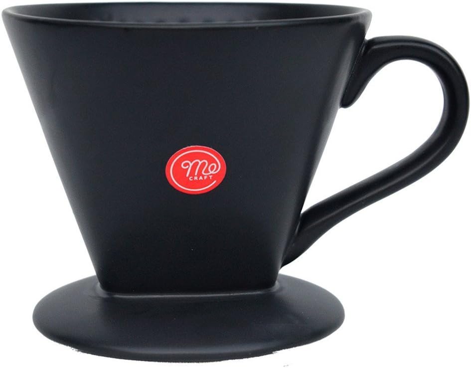 Ceramic Pour Over Coffee Dripper,Single-Serving Brewing,Giftbox (Black)