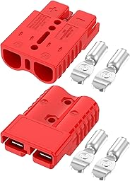 furwishlisting Anderson Connector 175A 600V Battery Quick Connect/Disconnect for 1/0-4 AWG Cables, Anderson Plug for Winch, Trailer, RV, Forklift (Red, 2 PCS)