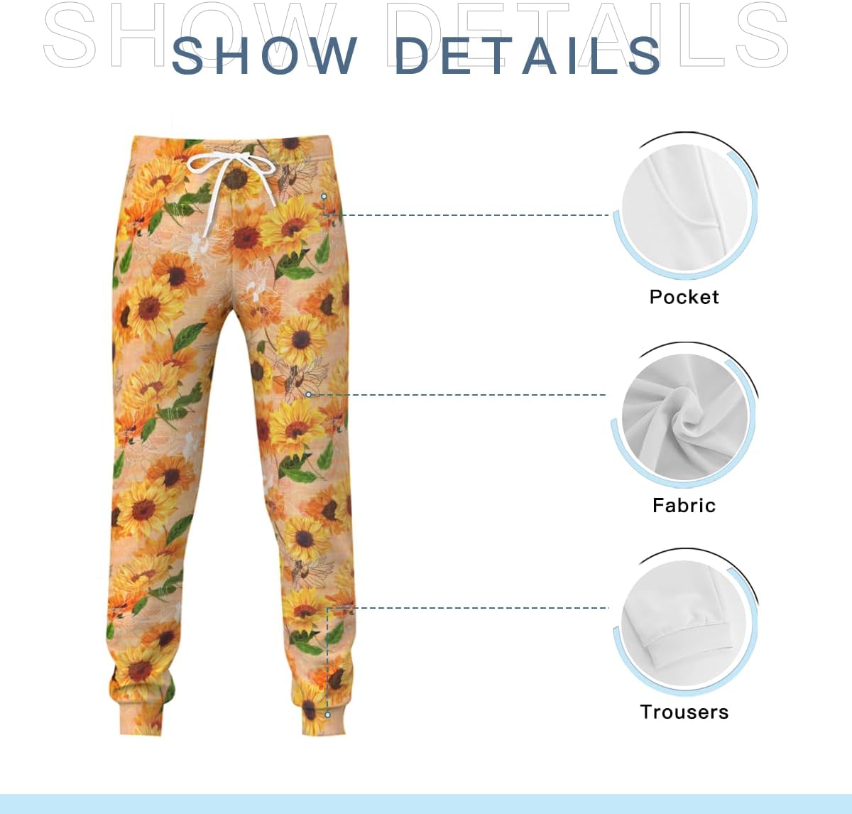 レトロ 向日葵 ひまわり 花柄 セットアップ ジャージ 上下セット パーカー ズボン ウェア トレーニングウェア 秋冬春 ヒョウ柄 ひまわり  セットアップ ジャージ 上下セット パーカー ズボン ウェア トレーニングウェア 秋冬春 吸汗 速乾 カジュアル