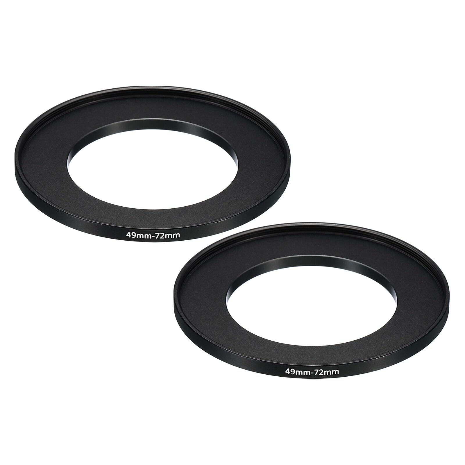 Generic 49mm-72mm Metal Step Up Ring, 2 Pcs Camera Lens Filter Adapter Ring Black