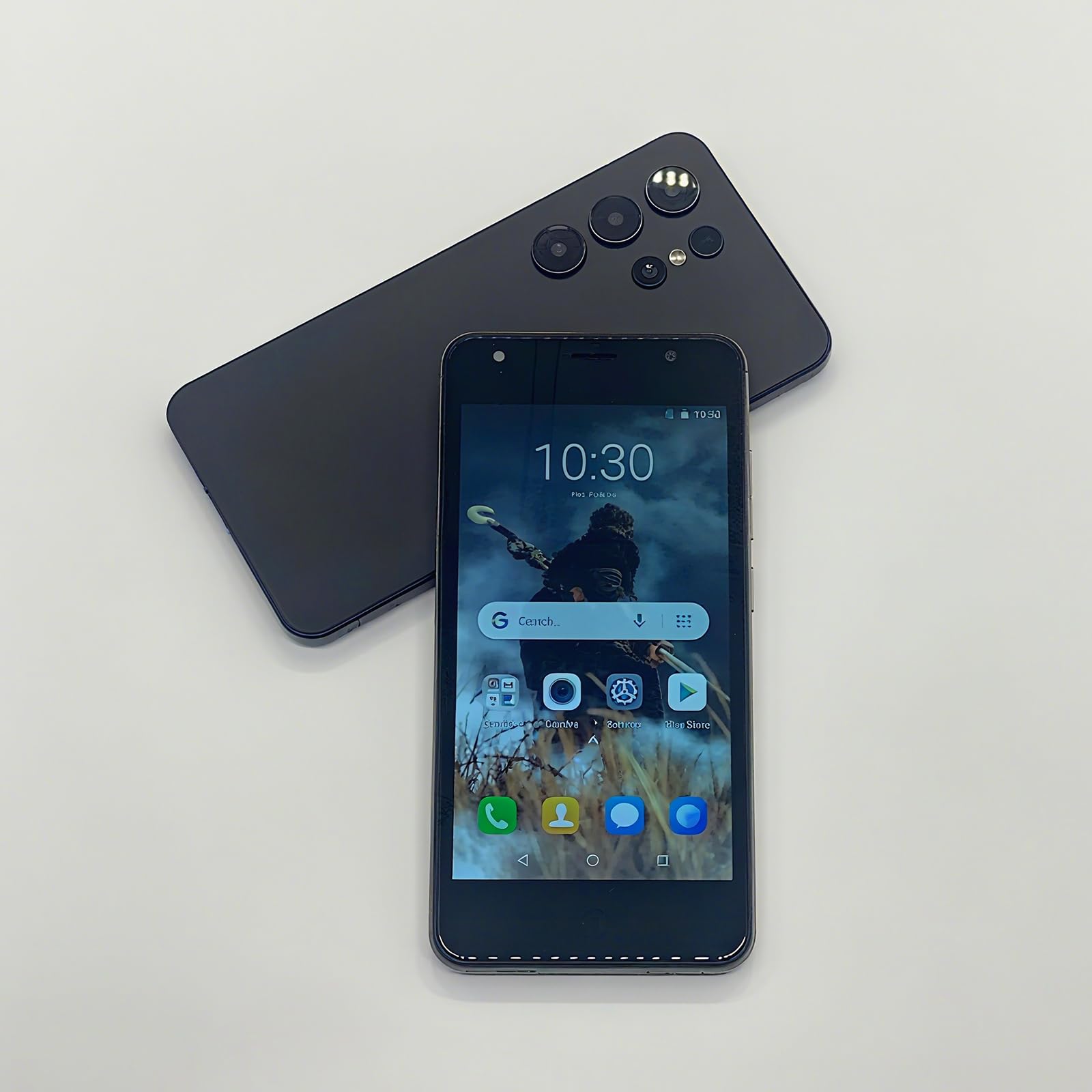 Desbloquear el teléfono móvil, pantalla de 6,3 pulgadas, 2GB RAM + 16GB ROM / TF 128GB, cámara doble 2MP + 8MP, soporte 4G LTE FDD TDD, doble tarjeta sim, adecuada para principiantes. (moon black)