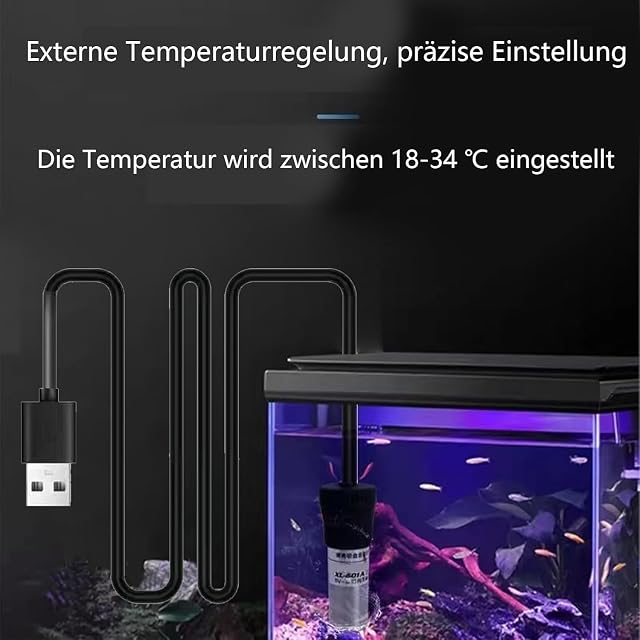 Foto 4 de 6 de 2 unidades de 5 W USB para acuario, calentador de acuario con diseño de seguridad resistente