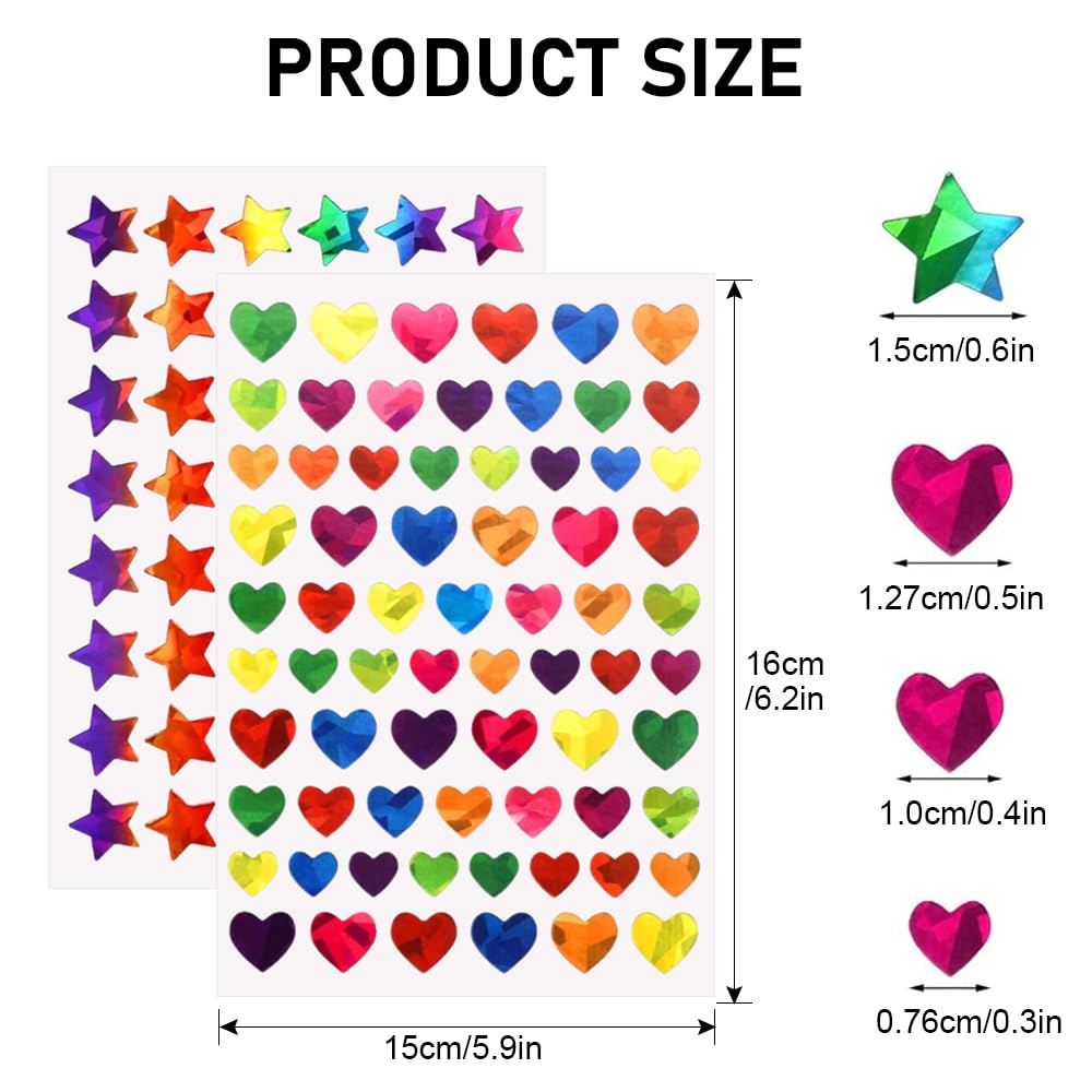 JZK 180 Colorati Glitter autoadesivi Glitterati Decorativi Cuoricini Adesivi Sch