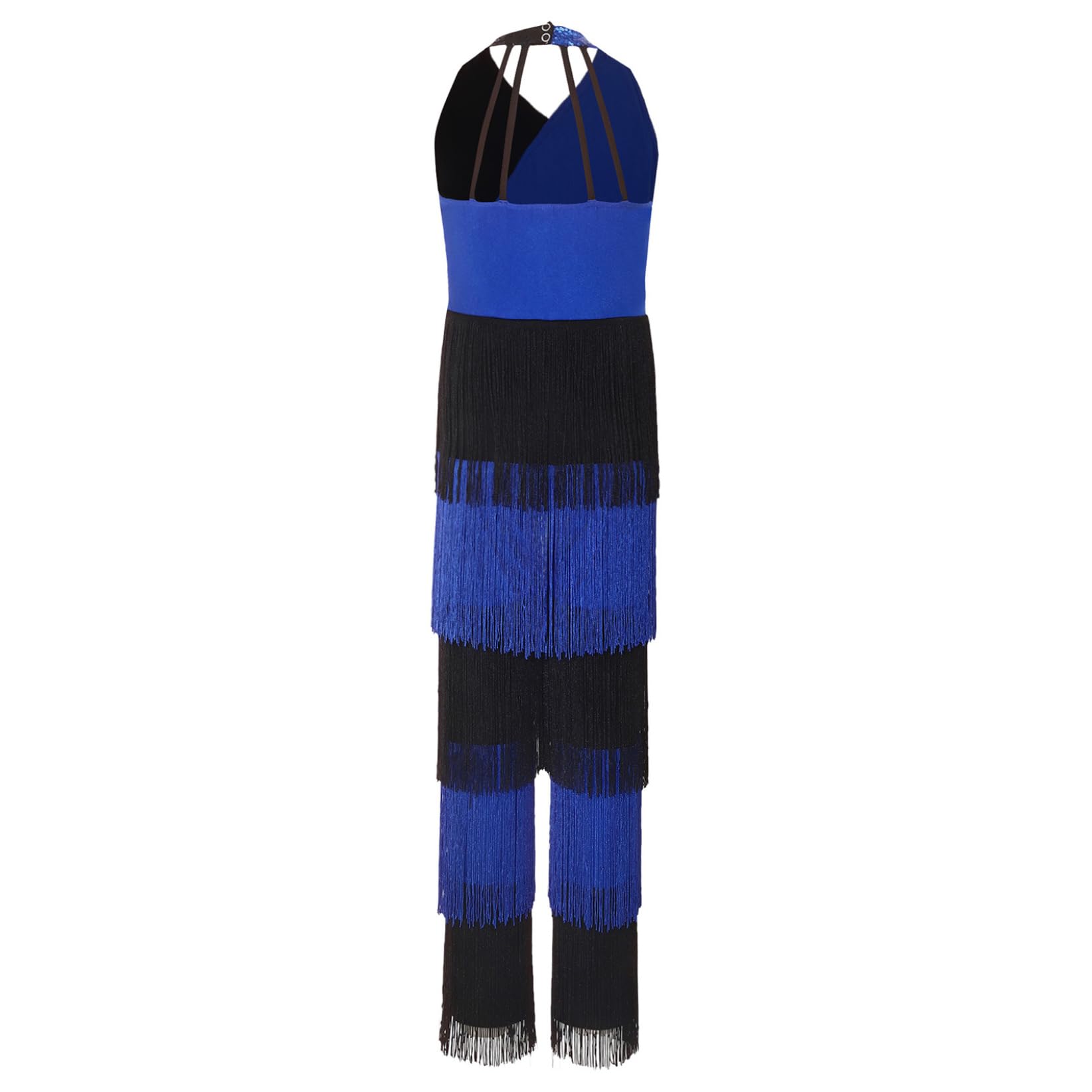 Bambina Performance Disco Costume Stile Disco Costume Flapper Anni 70 80 Abbigliamento Ballo Star Hippie Degli Anni '70 Cosplay Blu reale 13-14 anni