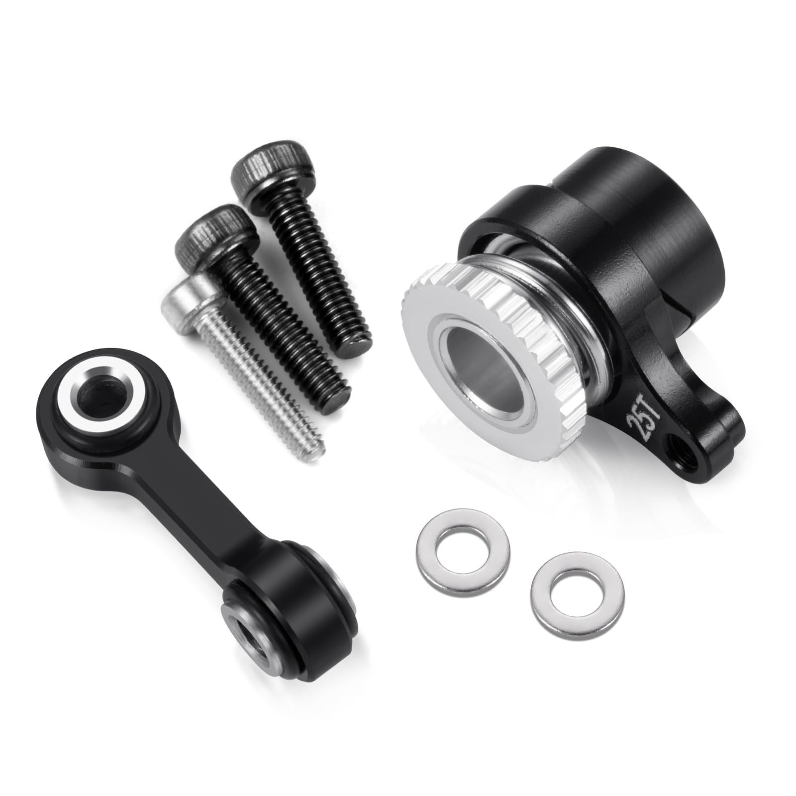 LSG Aluminum 25T Servo Saver and Steering Drag Link Servo Linkage Tie Rod Set for Arrma 1/18 Granite Grom/Typhon Grom 1/14 Mini Mojave Grom 2S RC Car