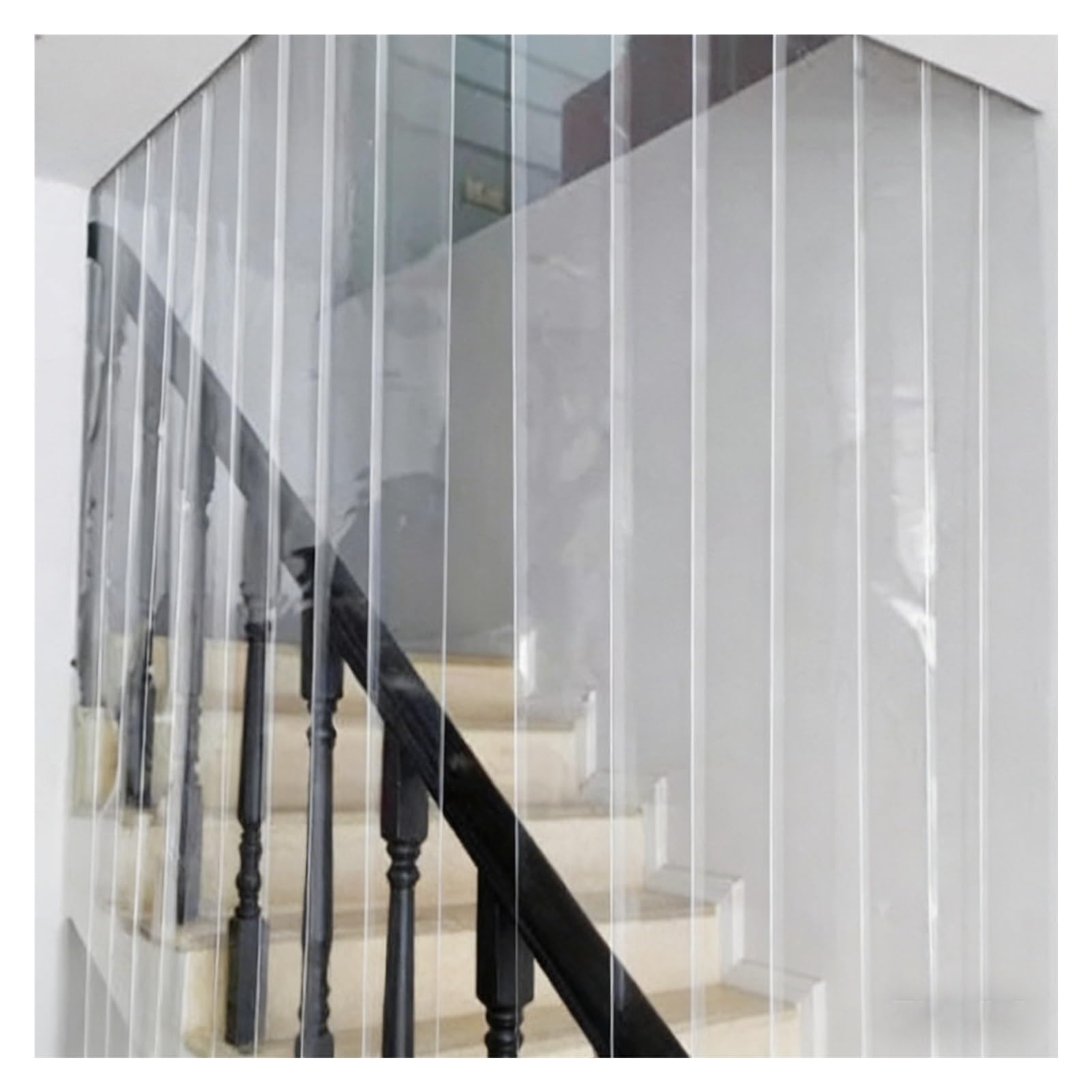 Rideaux en PVC ultra transparents rideau de porte à lanières en plastique souple 135 x 250 cm
