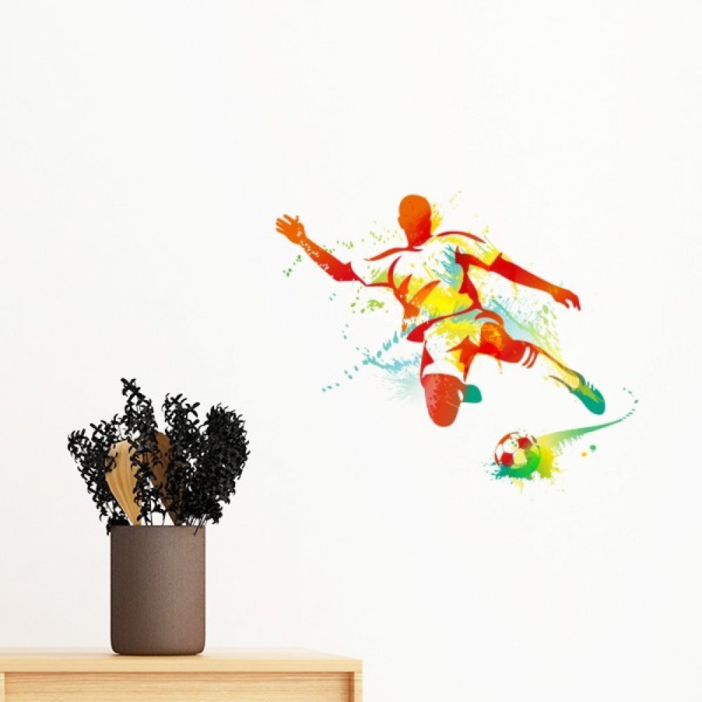 Sticker mural de football amovible de 35cm pour decoration de chambre