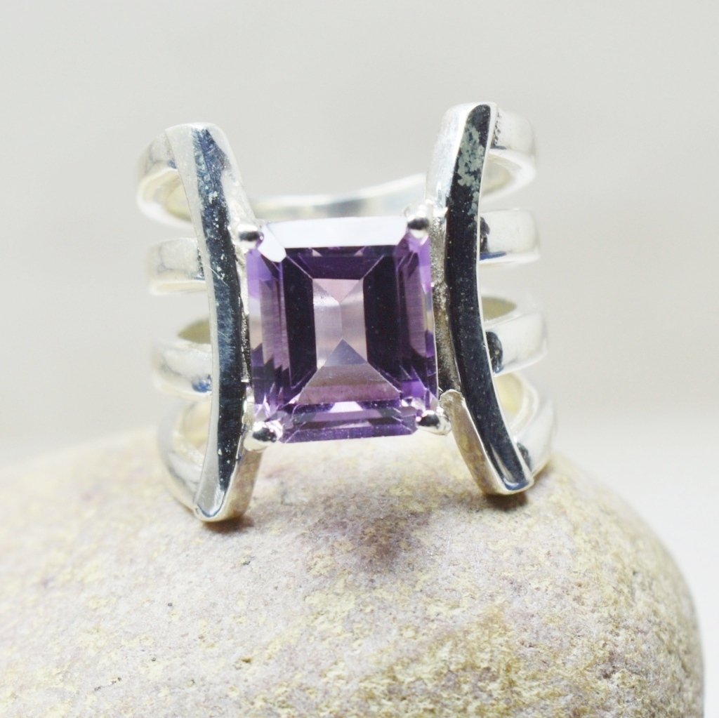 Unisex plata de ley 925 plata talla ovalada purpura
