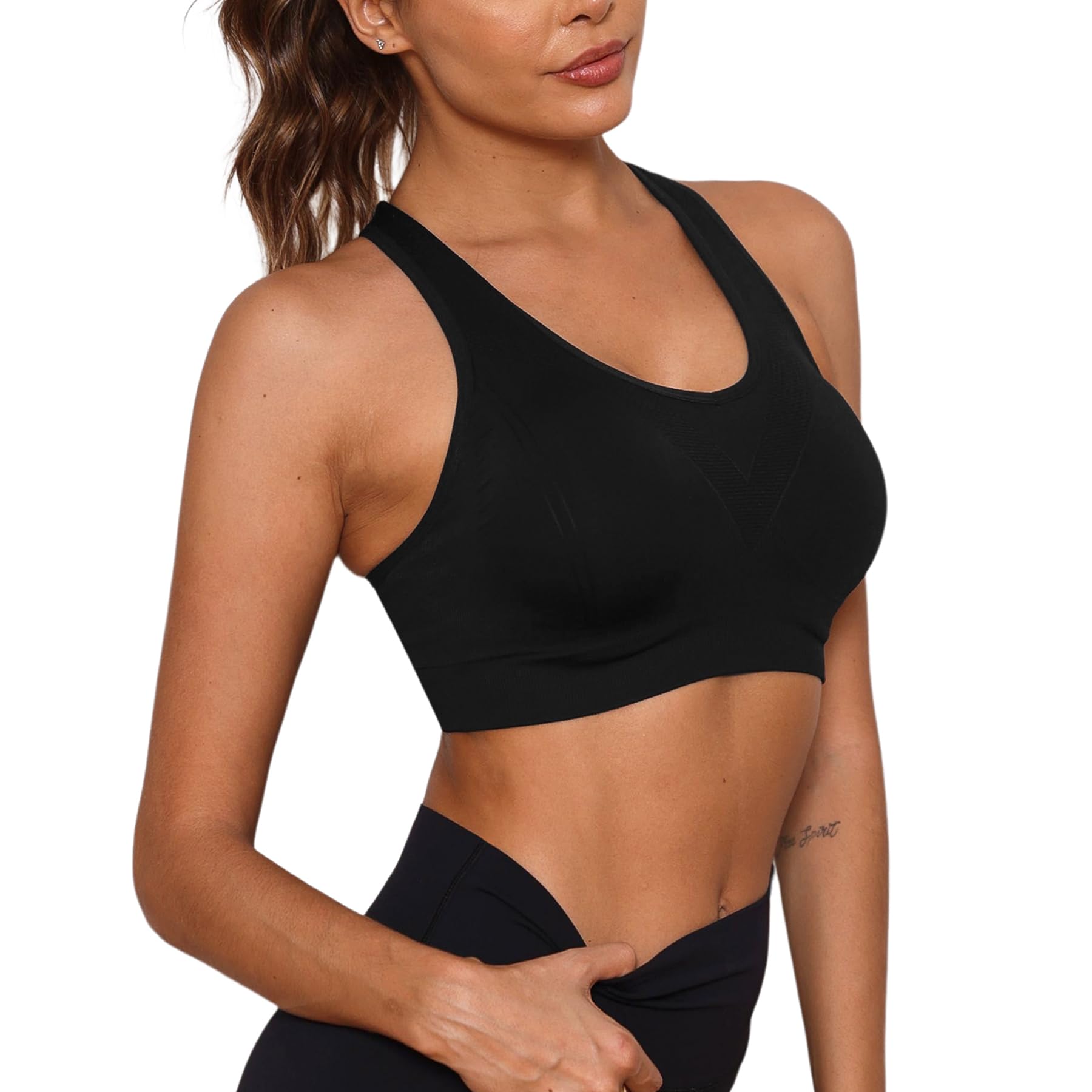 Sykooria Donna Reggiseno Sportivo Reggiseno da Allenamento Senza Ferretto Top Fitness Donna Palestra Imbottito per Ginnastica Yoga S-XXL