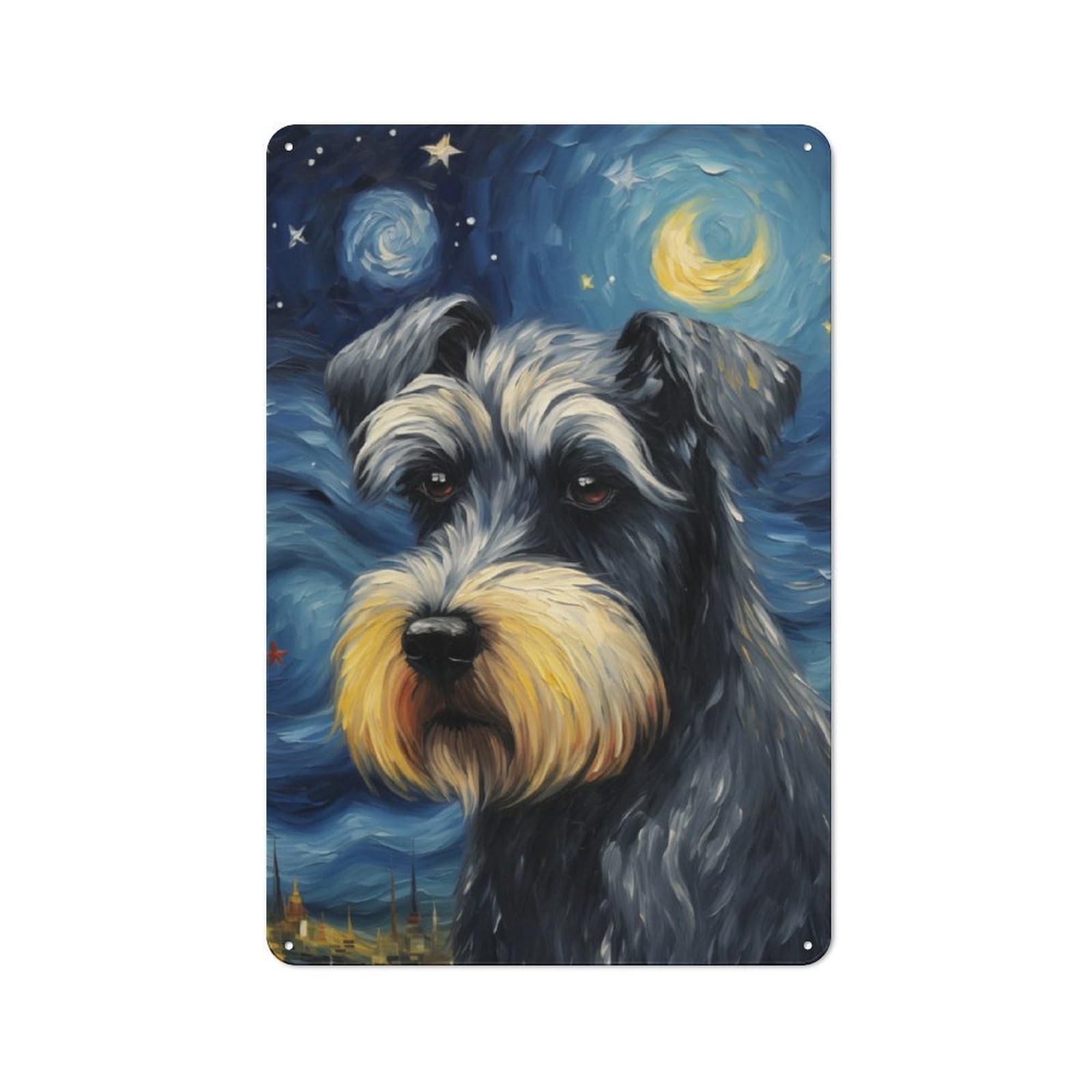 Junmoney Miniature Schnauzer 30X20cm Retro Tin Wall Plaque With For Pub Or Café, A Winter Wall Decor Update For Café Interior Fans