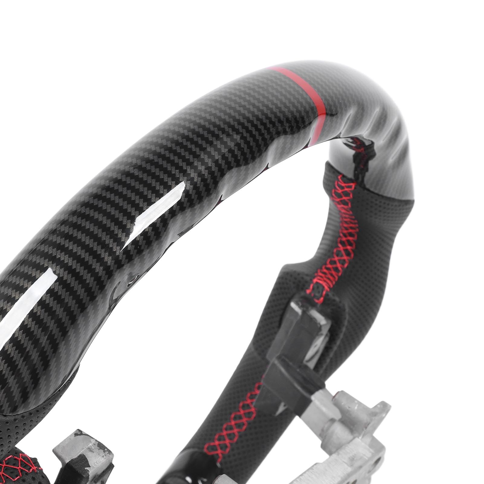 Vol En Fibre De Carbone o Dip Plat Pour 350Z 2003-2008 Poignée omique En Cuir Nappa Perforé Coutures Rouges Design Sportif Raffiné Et Précis Idéal Pour ique