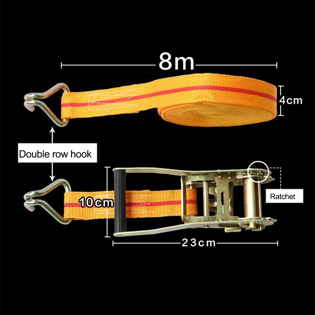 Ratschen-Spanngurte, Ratschengurt, Spanngurte – 4 cm Breite – 10 m – Zugkraft 800 kg – Hochleistungs-Ratschen-Spanngurte für Ladungsgurte, die mit großen LKWs gebündelt sind