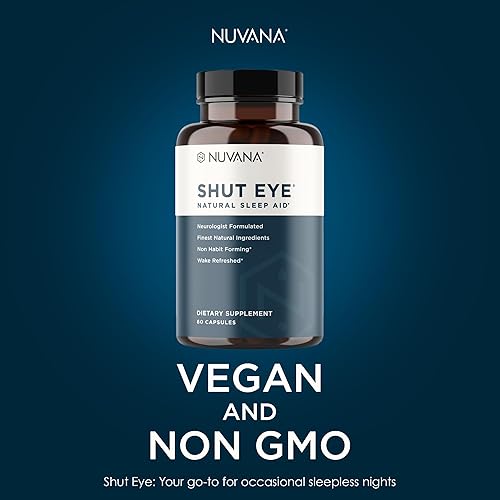 Miniatura 6 de Shut Eye Suplemento natural para ayudar al sueño para adultos | 5 mg de melatonina | Ayuda a relajar y promover el sueño profundo natural con raíz