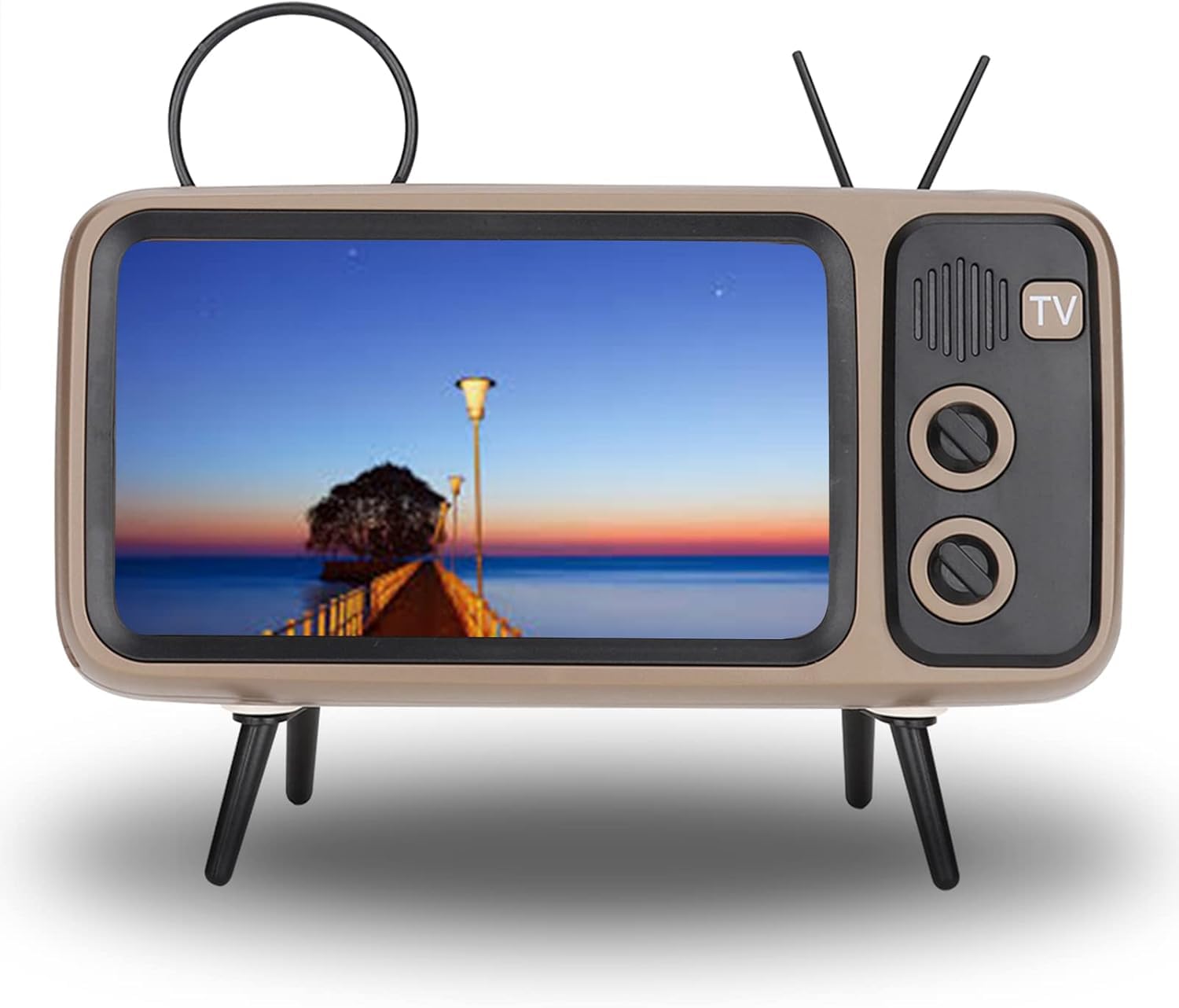 Mobile Phone Holder, TV Phone Holder Phone Screen Bracket Retro Mobile Phone Screen Stand Decorative Desktop Mobile Phone Stand for Most Cell Phone
