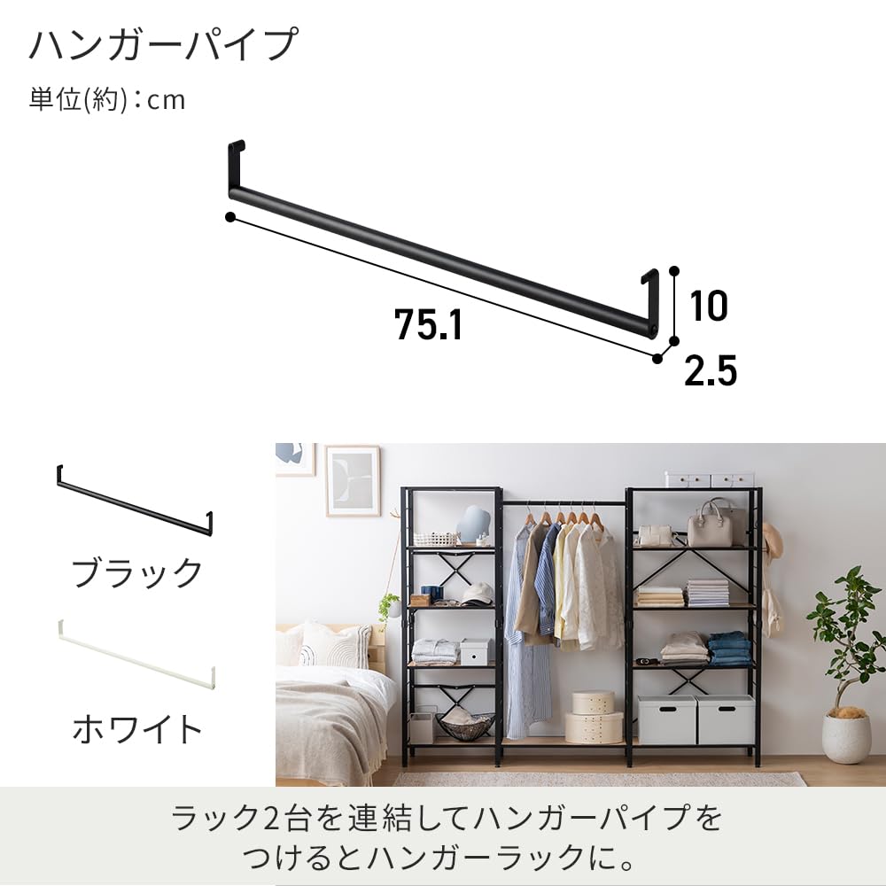 Amazon｜アイリスオーヤマ 組立簡単 連結スチールラック用ハンガー 
